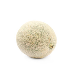 Single whole cantaloupe melon isolated
