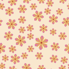Fototapeta premium Exquisite floral ornament with random flowers. For fabric, wrapping paper, wallpaper, design and interior. Vector background.