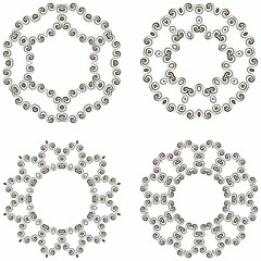 Set of decorative vintage elements. For business card, monogram, poster, logo, postcards, design. Vector illustration.