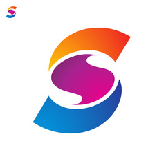 Abstract Letter S Logo - vibrant beautiful colorful logo design template