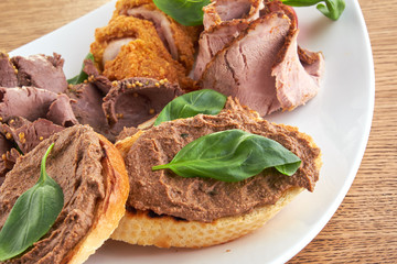 Pate and chicken roll