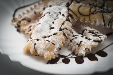 Tipical italian cake Chiacchere for carnival party