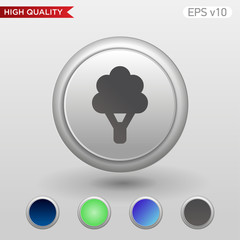 Tree icon. Button with tree icon. Modern UI vector.