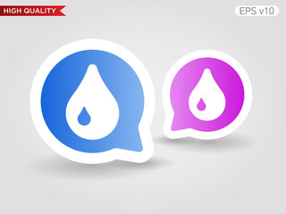 Waterdrop icon. Button with water icon. Modern UI vector.