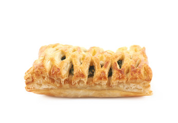 Spinach and cheese bun pastry isolated