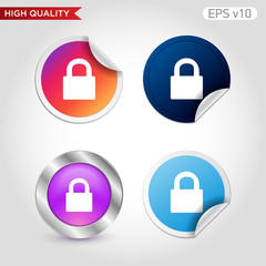 Lock icon. Button with lock icon. Modern UI vector.