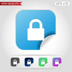 Lock icon. Button with lock icon. Modern UI vector.