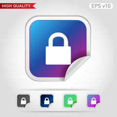 Lock icon. Button with lock icon. Modern UI vector.