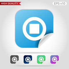 Stop playing icon. Button with stop icon. Modern UI vector.