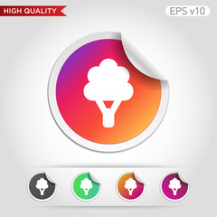 Tree icon. Button with tree icon. Modern UI vector.