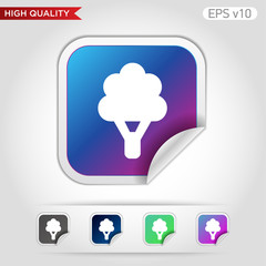 Tree icon. Button with tree icon. Modern UI vector.