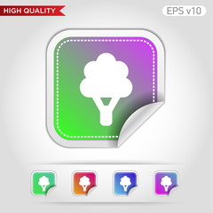 Tree icon. Button with tree icon. Modern UI vector.