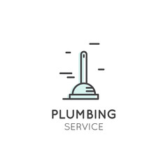 Vector Icon Style Illustration Concept Logo of Cleaning Service, Plumbing, Dishwashing, Household Company, Isolated Symbols for Web and Mobile