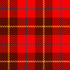 seamless Plaid fabric texture cells with stripes Scotland pattern dark red