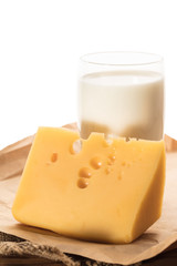 glass of milk and cheese