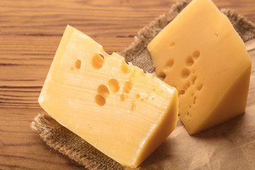 cheese pieces closeup