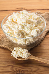 cottage cheese in a bowl