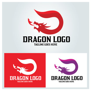 Dragon logo design template. Letter D logo design concept. Vector illustration