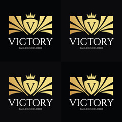 Victory logo design template. Element for the brand identity. Vector illustration