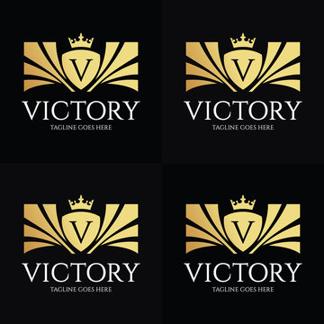 Victory logo design template. Element for the brand identity. Vector illustration