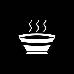 Soup solid icon, food & drink elements, Dish sign, a filled pattern on a black background, eps 10.