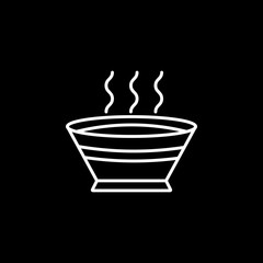 Soup line icon, food & drink elements, Dish sign, a linear pattern on a black background, eps 10.