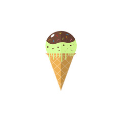 Ice Cream flat icon, food & drink elements, sweets sign, a colorful solid pattern on a white background, eps 10.