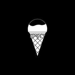 Fototapeta na wymiar Ice Cream solid icon, food & drink elements, sweets sign, a filled pattern on a black background, eps 10.