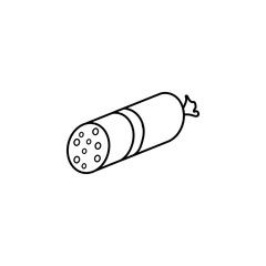 Salami line icon, food & drink elements, smoked product sign, a linear pattern on a white background, eps 10.