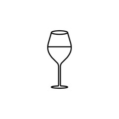 Wine glass line icon, food & drink elements, alcohol drink sign, a linear pattern on a white background, eps 10.