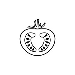 Tomato line icon, food & drink elements, vegetable sign, a linear pattern on a white background, eps 10.