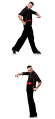 Spanish dancer in various poses on white