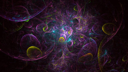 3D rendering abstract fractal light background