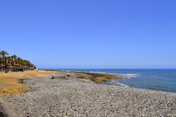 Playa de las Americas pebble beach in Tenerife