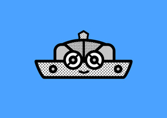 Smiling boat  face icon