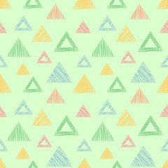 Obraz premium Seamless vector geometrical pattern endless background with hand drawn textured geometric figures. Graphic illustration Template for wrapping, web backgrounds, wallpaper, cover, print