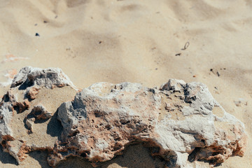 Closeup on sand and stone for the texture or background