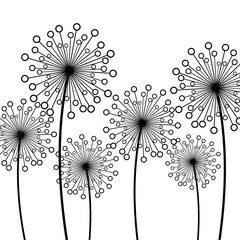 Obrazy na Plexi  Tło z ozdobnymi kwiatami mniszek lekarski