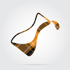 orange, black tartan icon, flask with a drop