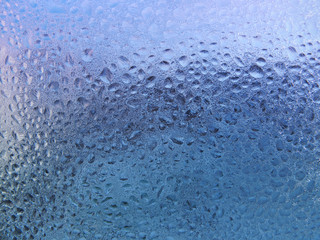 frosted water drops on glass