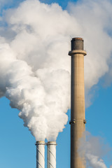 The smoking pipes of a factory