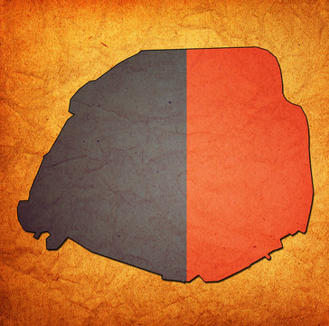 city of paris territory with flag