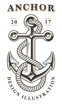 Vintage anchor emblem (raster version)