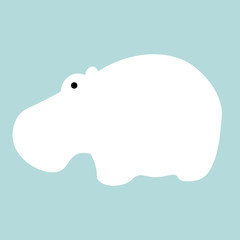 Vector flat Hippo illustration animal background.