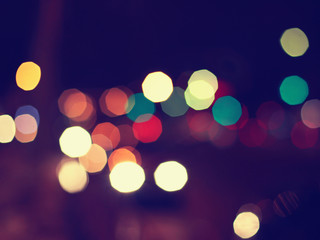 Night lights blurred bokeh background