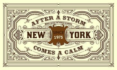 Vintage card design with floral details. © Roverto