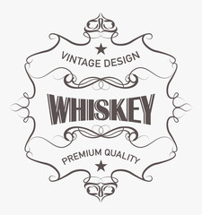 old vintage whiskey label design. Vector illustration