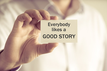 EVERYBODY LIKES A GOOD STORY message card