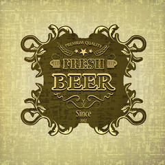 Heraldry vintage beer label. Vector illustration