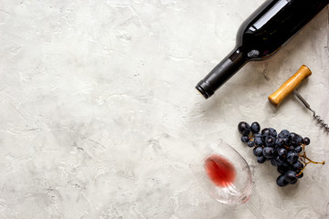 Wine set on white background top view mock up